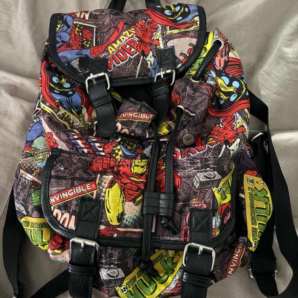Marvel Black and Red Comic Print Backpack